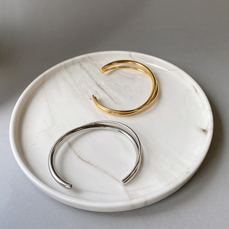 クロスラインステンレスブレスレット バングル ブレス | FACION | 詳細画像2 