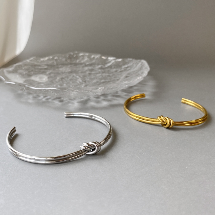 ノット2連ステンレスバングル ブレスレット 結び | FACION | 詳細画像4 