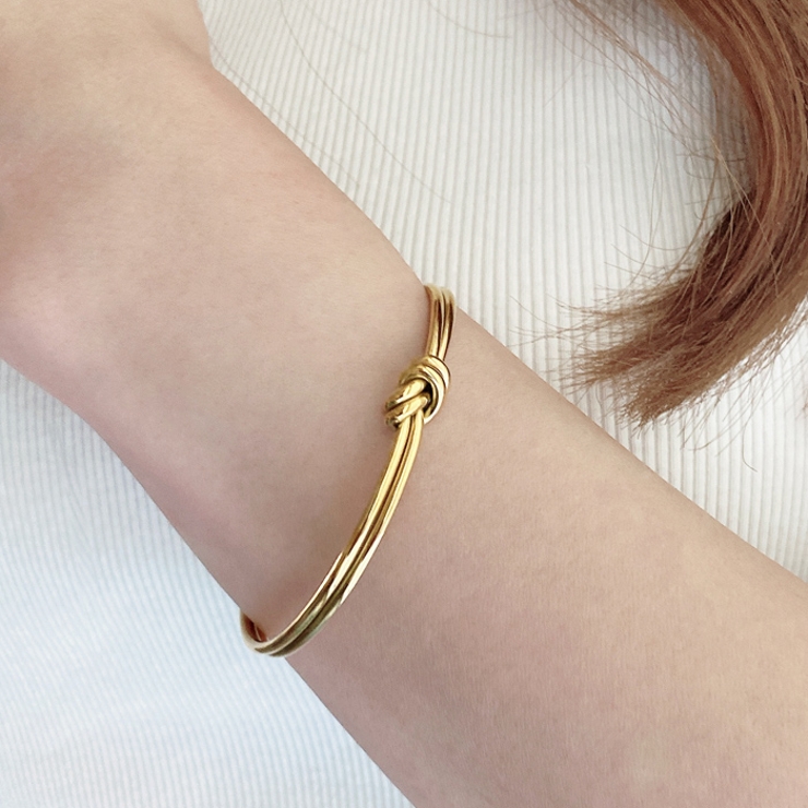 ノット2連ステンレスバングル ブレスレット 結び | FACION | 詳細画像11 