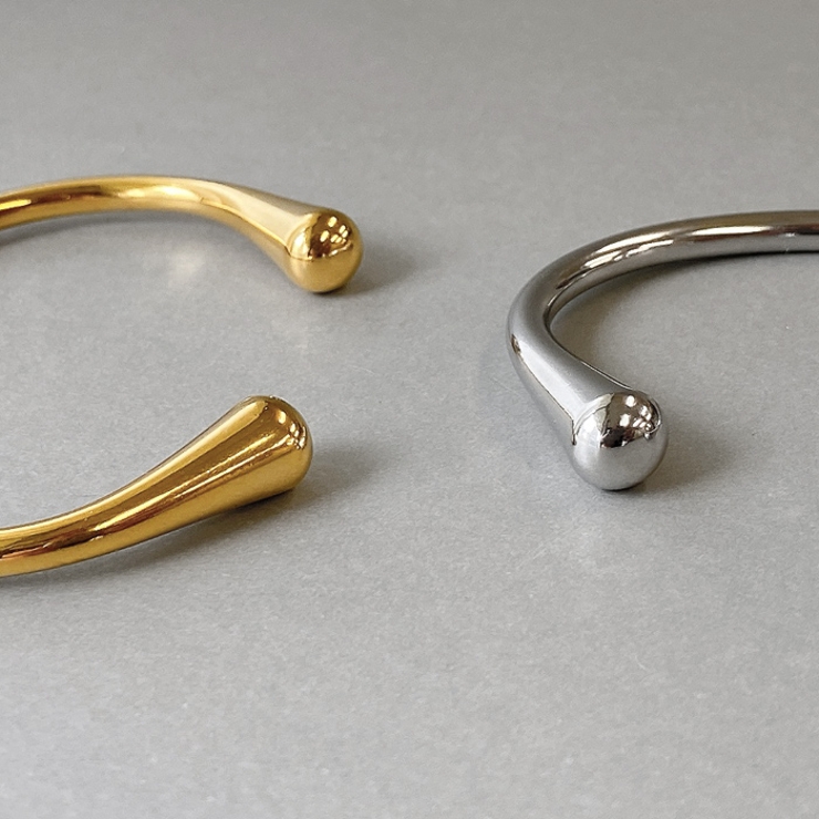 ドロップカーブステンレスバングル ブレスレット 大きめ | FACION | 詳細画像5 