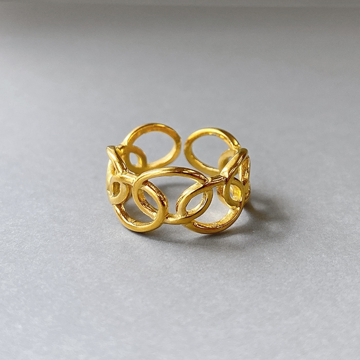 ゴールド | コネクトオーバルステンレスリング 指輪 アレルギー対応 | FACION