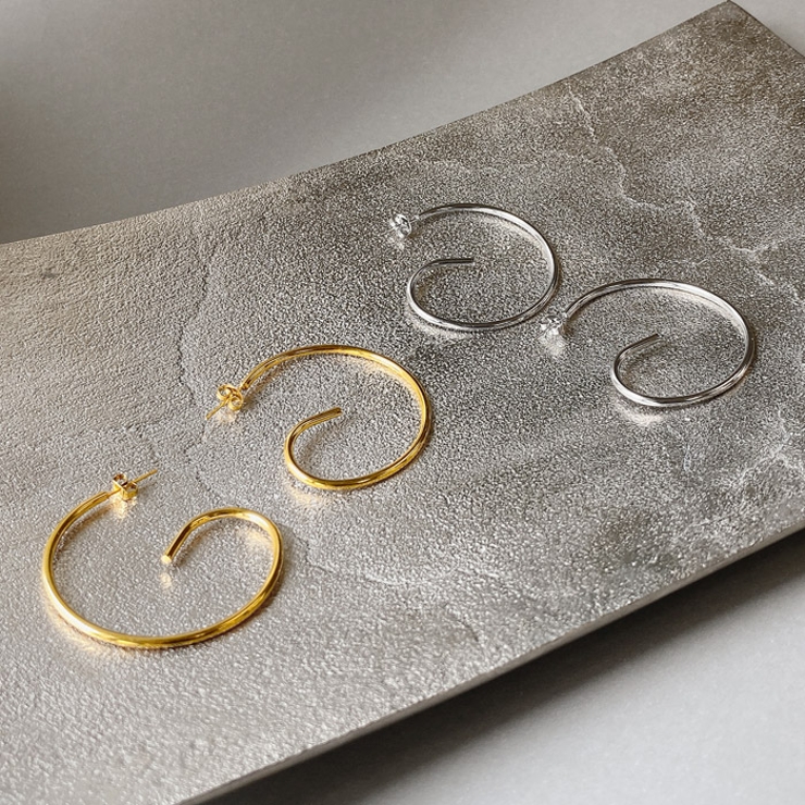 スパイラルステンレスフープピアス サージカルステンレス 金属アレルギー対応 | FACION | 詳細画像4 