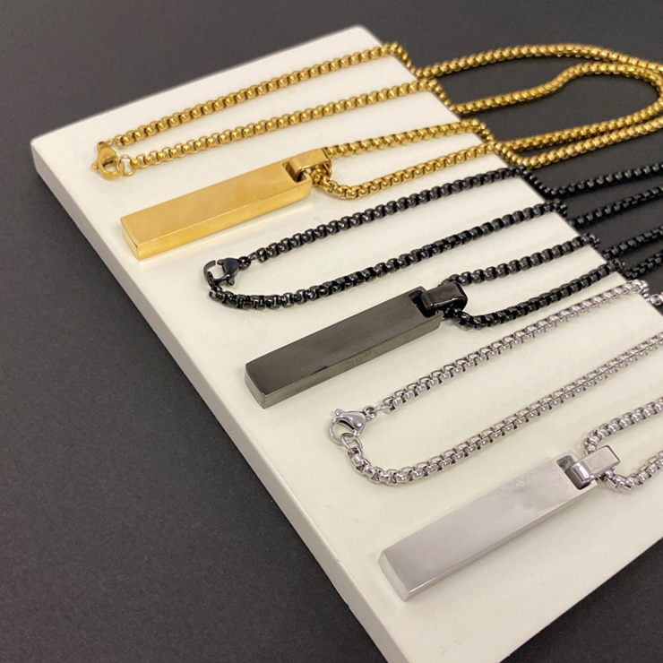 スティックバーローマ数字ステンレスネックレス メンズ サージカルステンレス | FACION | 詳細画像3 