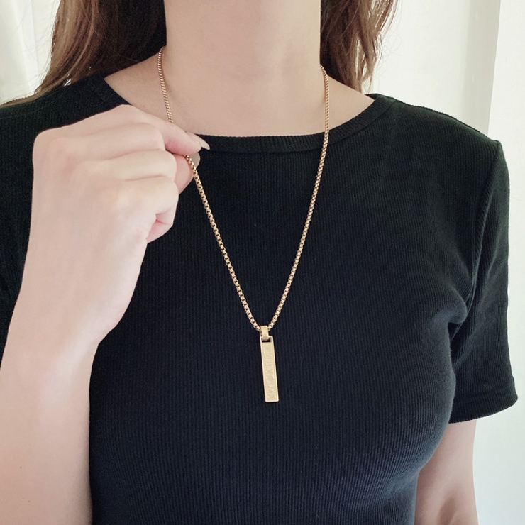 スティックバーローマ数字ステンレスネックレス メンズ サージカルステンレス | FACION | 詳細画像6 