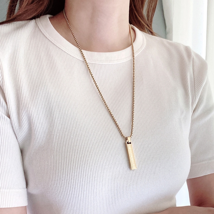 スティックバーローマ数字ステンレスネックレス メンズ サージカルステンレス | FACION | 詳細画像9 