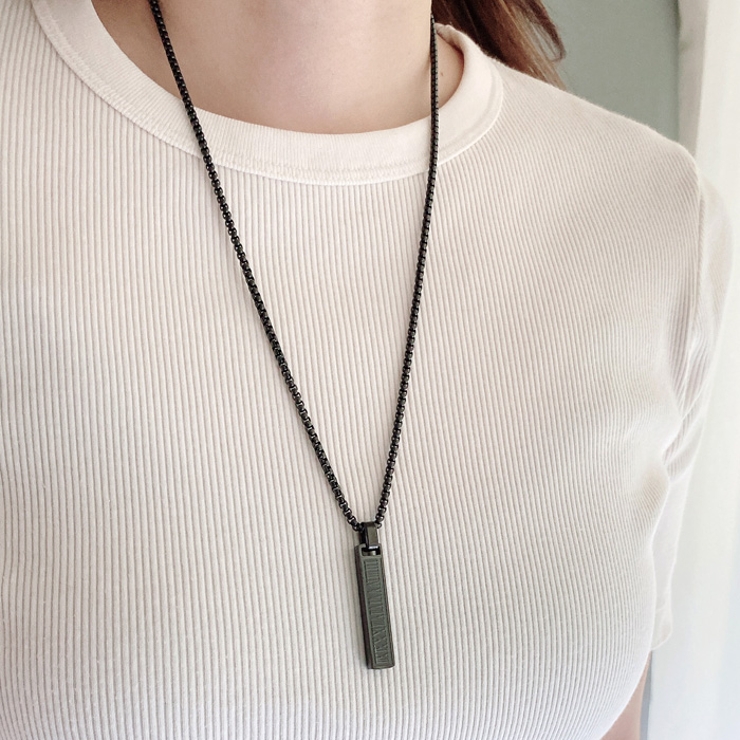 スティックバーローマ数字ステンレスネックレス メンズ サージカルステンレス | FACION | 詳細画像10 