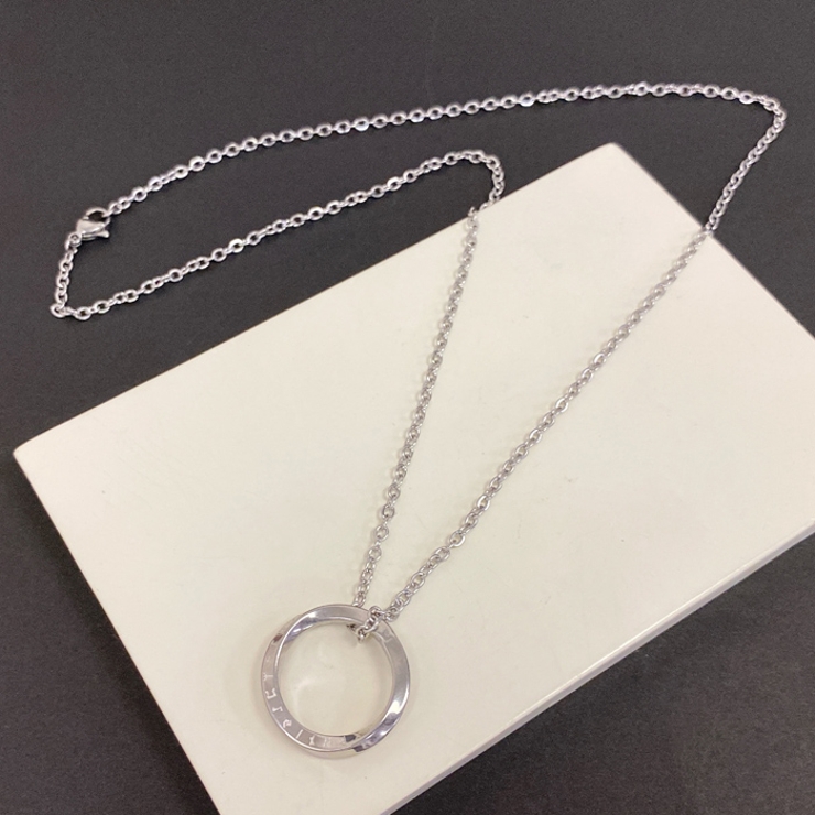 シルバー | ツイストリングステンレスネックレス サージカルステンレス つけっぱなし | FACION