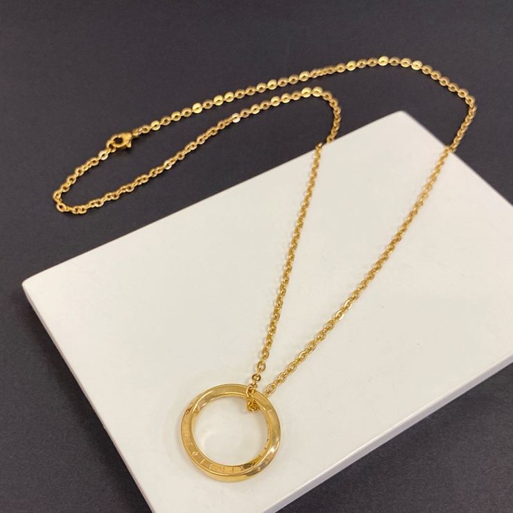 ゴールド | ツイストリングステンレスネックレス サージカルステンレス つけっぱなし | FACION