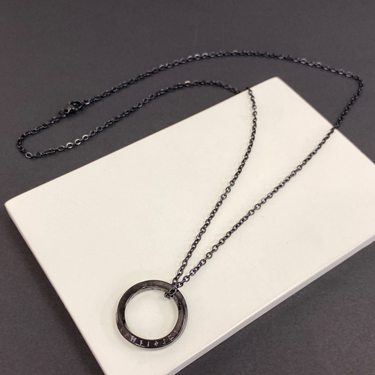 ブラック | ツイストリングステンレスネックレス サージカルステンレス つけっぱなし | FACION