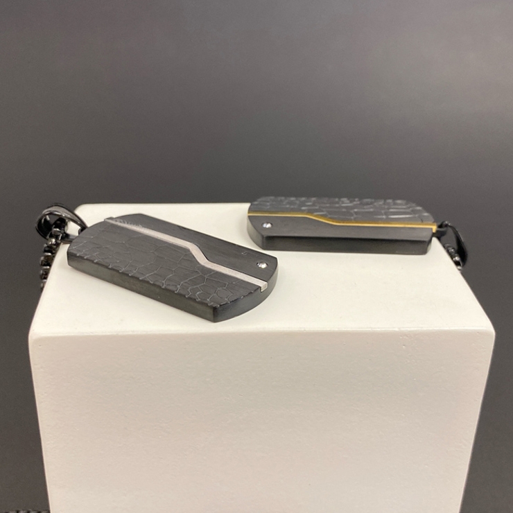 ドッグタグブラックステンレスネックレス アレルギー対応 金属アレルギー | FACION | 詳細画像3 