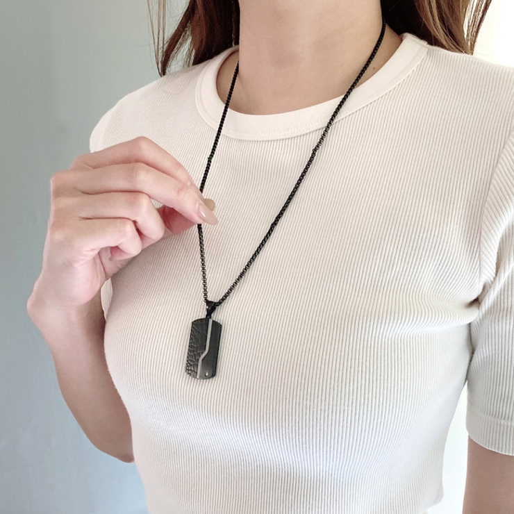 ドッグタグブラックステンレスネックレス アレルギー対応 金属アレルギー | FACION | 詳細画像8 