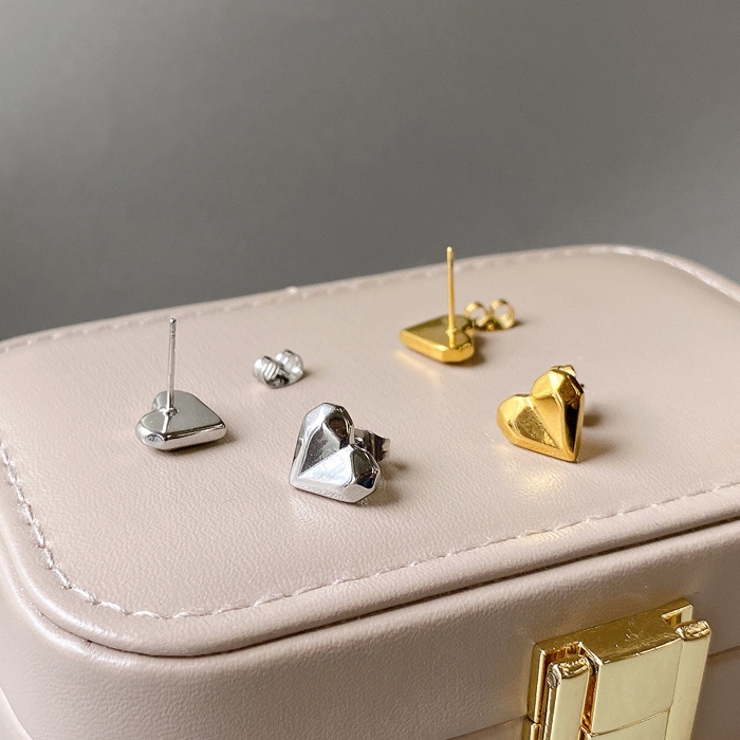 ハートダイヤカットステンレスピアス レディース つけっぱなし | FACION | 詳細画像5 