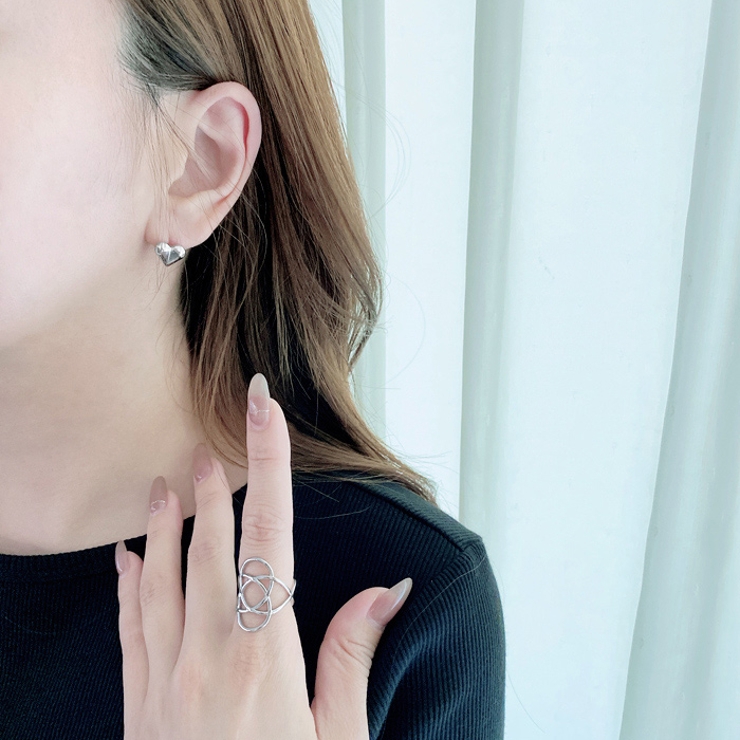 ハートダイヤカットステンレスピアス レディース つけっぱなし | FACION | 詳細画像6 