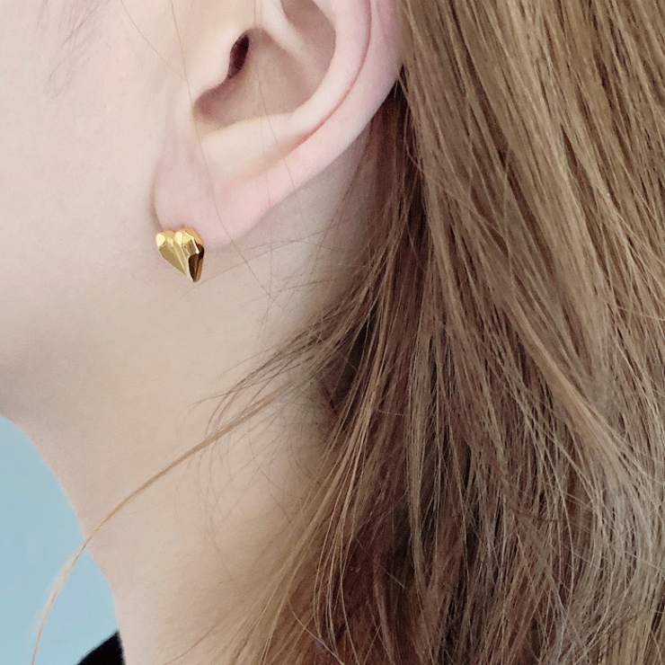 ハートダイヤカットステンレスピアス レディース つけっぱなし | FACION | 詳細画像10 