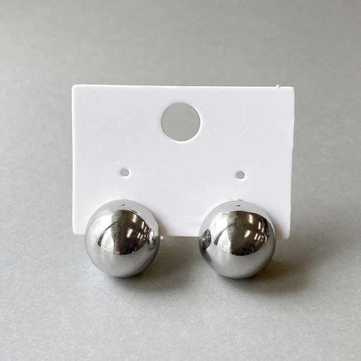 シルバー | ビッグボール型ステンレスピアス レディース 丸型 | FACION