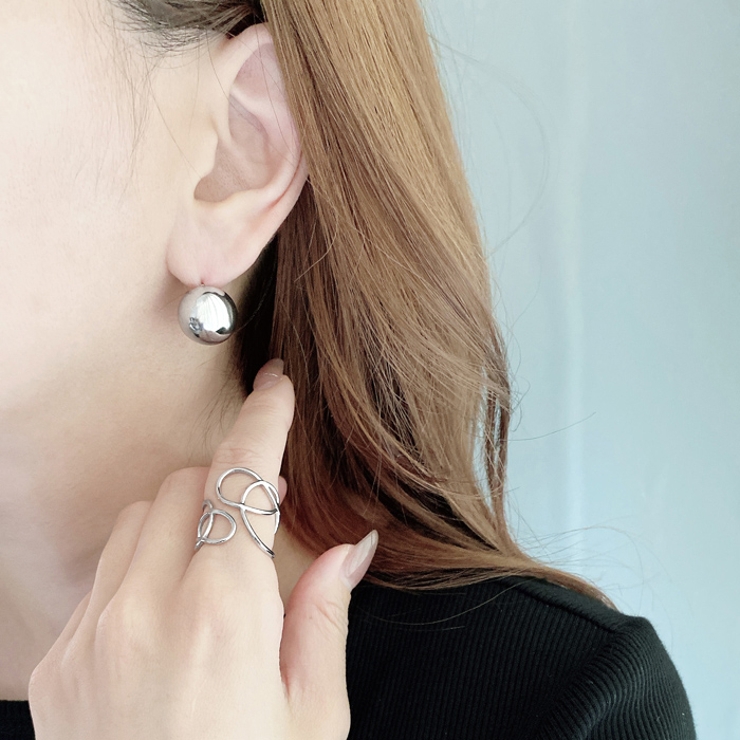 ビッグボール型ステンレスピアス レディース 丸型 | FACION | 詳細画像9 