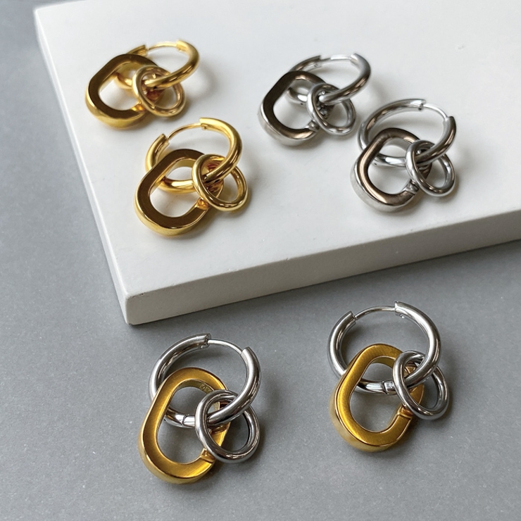 ワンタッチフープリング付ステンレスピアス 開閉式 キャッチレス | FACION | 詳細画像5 