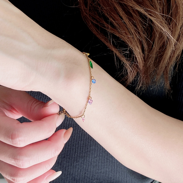 カラフルストーンステンレスブレスレット アレルギー対応 つけっぱなし | FACION | 詳細画像7 