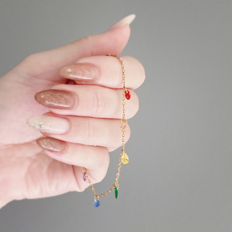 カラフルストーンステンレスブレスレット アレルギー対応 つけっぱなし | FACION | 詳細画像10 