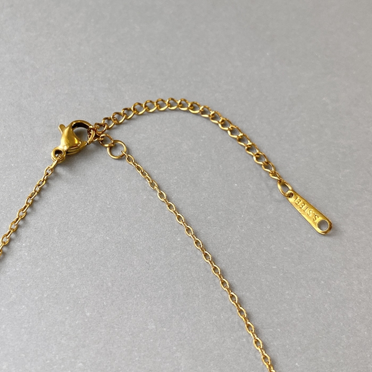 カラフルストーンステンレスネックレス アレルギー対応 つけっぱなし | FACION | 詳細画像5 