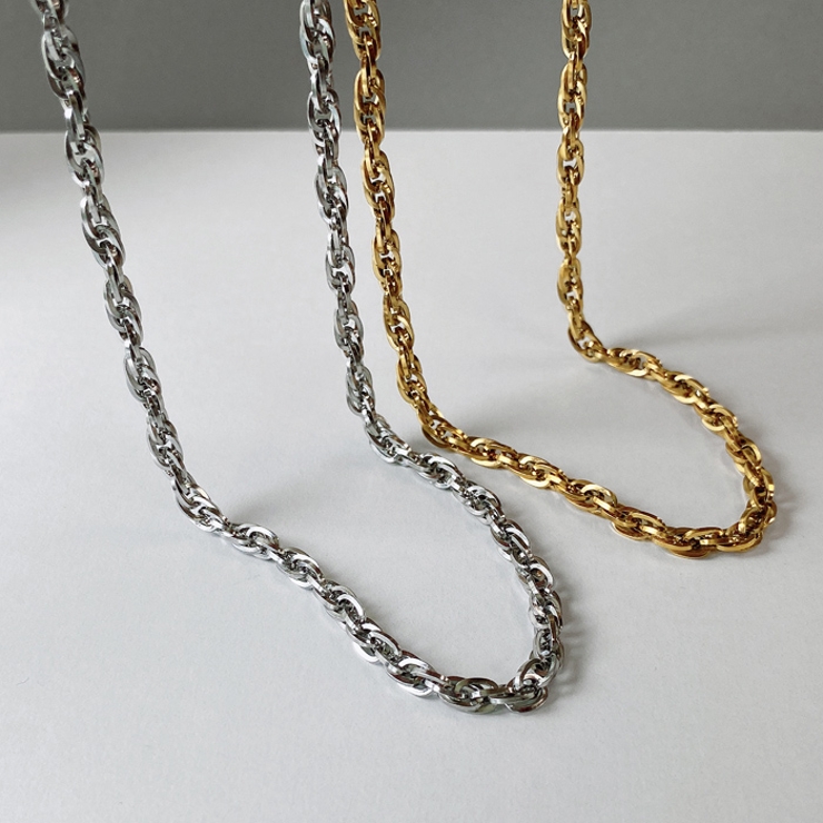 ボリュームステンレスチェーンネックレス アレルギー対応 つけっぱなし | FACION | 詳細画像7 