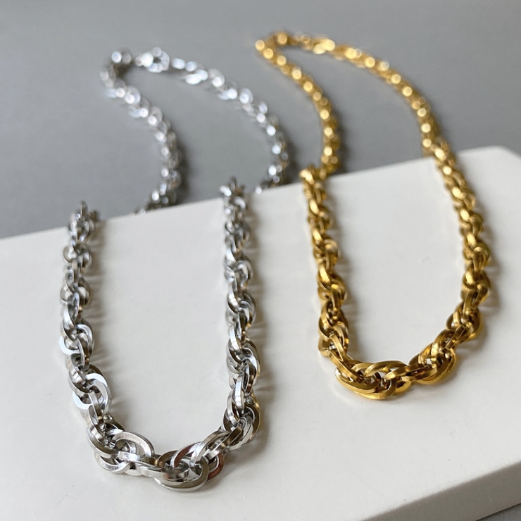 ボリュームステンレスチェーンネックレス アレルギー対応 つけっぱなし | FACION | 詳細画像4 