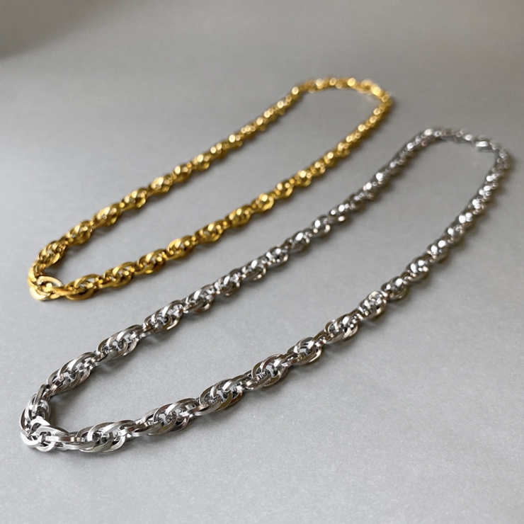 ボリュームステンレスチェーンネックレス アレルギー対応 つけっぱなし | FACION | 詳細画像1 