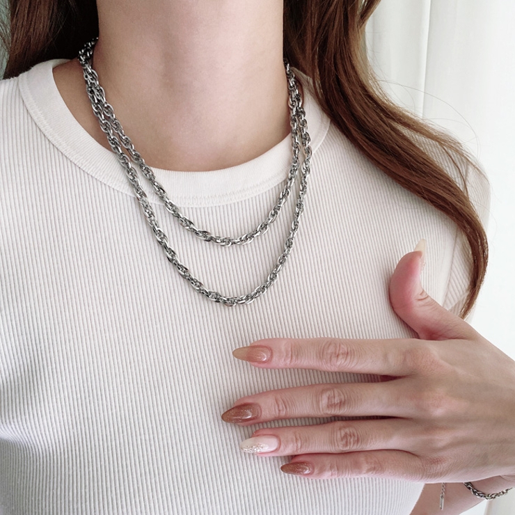 ボリュームステンレスチェーンネックレス アレルギー対応 つけっぱなし | FACION | 詳細画像8 