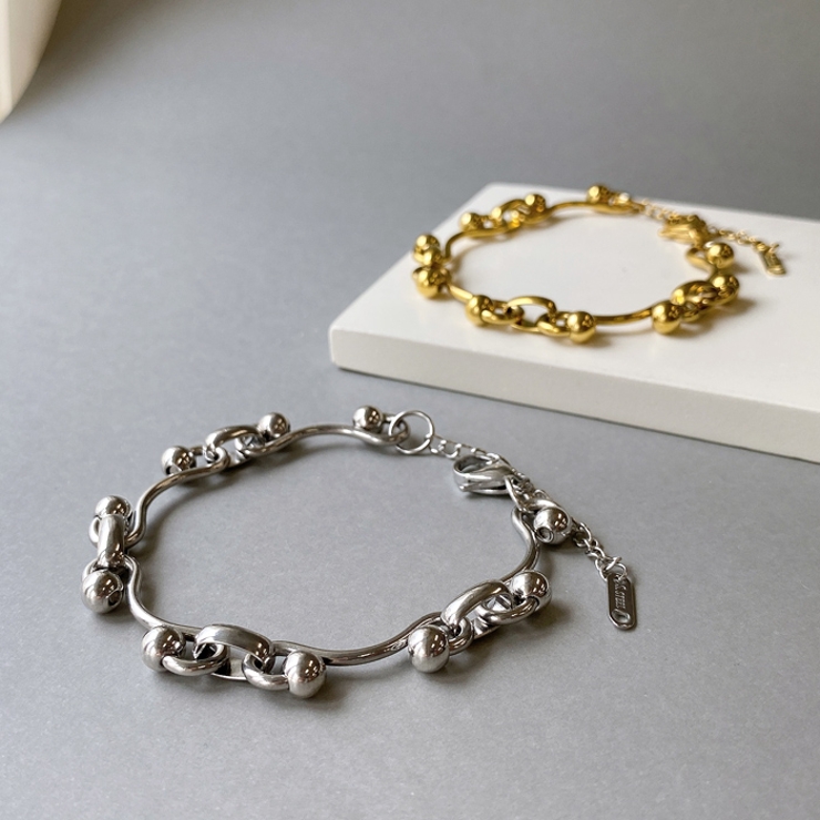 ウェーブドットチェーンステンレスブレスレット レディース サージカルステンレス | FACION | 詳細画像2 