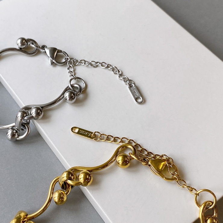 ウェーブドットチェーンステンレスブレスレット レディース サージカルステンレス | FACION | 詳細画像3 