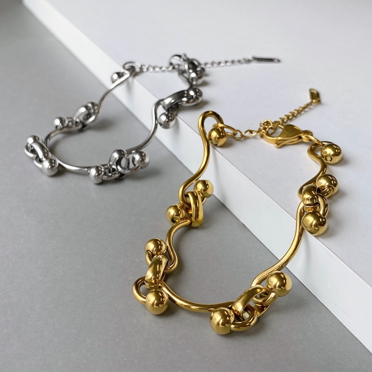 ウェーブドットチェーンステンレスブレスレット レディース サージカルステンレス | FACION | 詳細画像4 