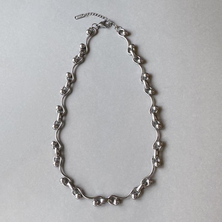 シルバー | ウェーブドットチェーンステンレスネックレス アレルギー対応 つけっぱなし | FACION