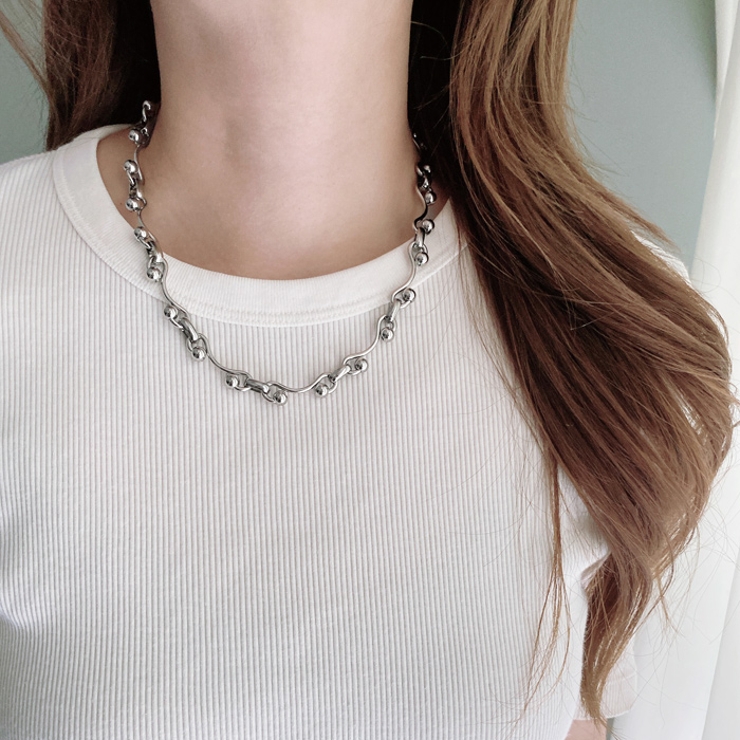 ウェーブドットチェーンステンレスネックレス アレルギー対応 つけっぱなし | FACION | 詳細画像6 