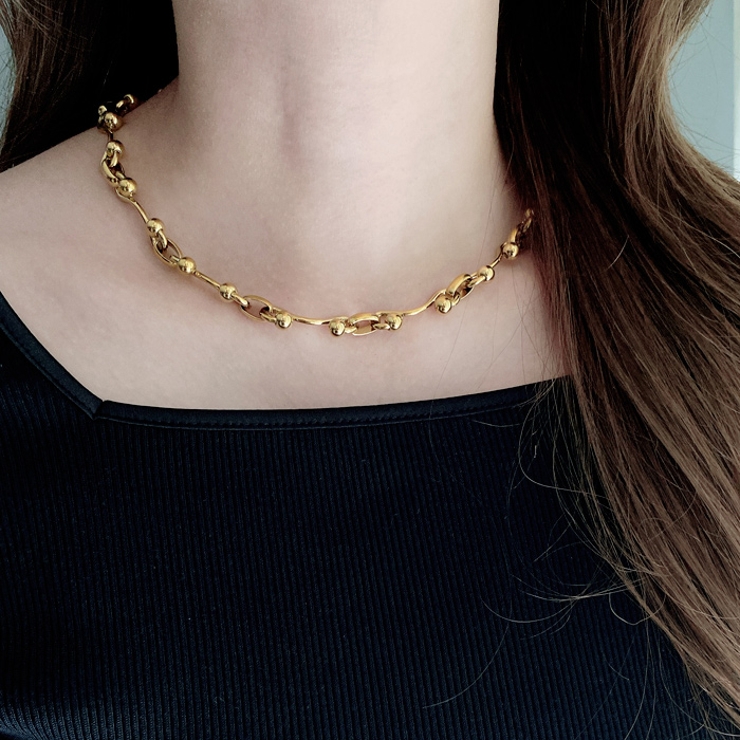 ウェーブドットチェーンステンレスネックレス アレルギー対応 つけっぱなし | FACION | 詳細画像7 