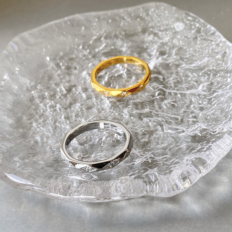 ジルコニアストーン付ダイヤカットステンレスリング 指輪 アレルギー対応 | FACION | 詳細画像2 