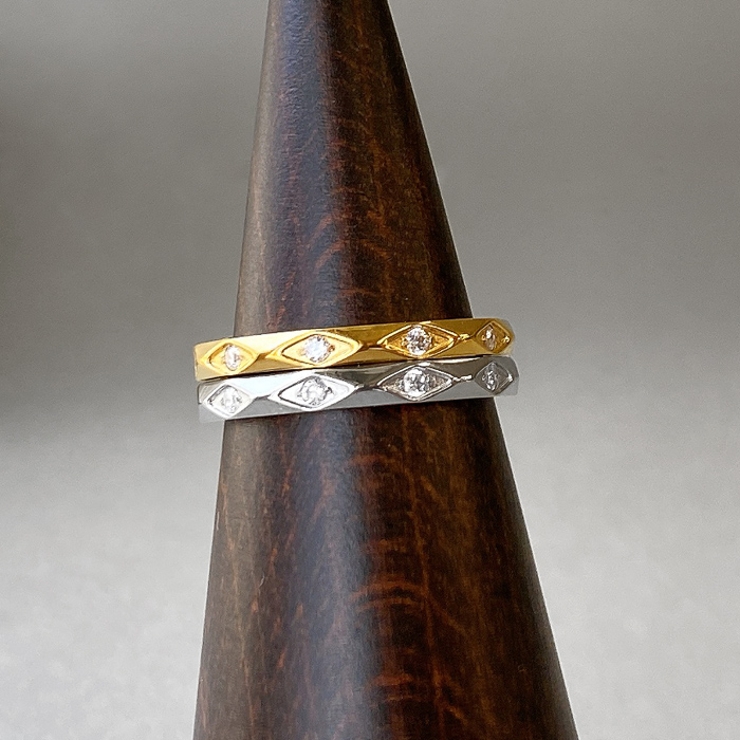 ジルコニアストーン付ダイヤカットステンレスリング 指輪 アレルギー対応 | FACION | 詳細画像3 