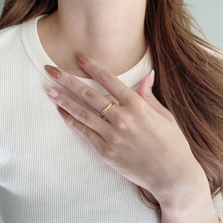 ジルコニアストーン付ダイヤカットステンレスリング 指輪 アレルギー対応 | FACION | 詳細画像9 