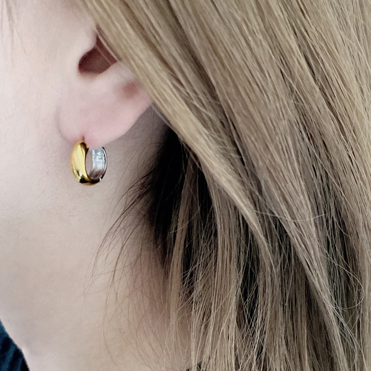 バイカラーステンレスロールフープピアス サージカルステンレス アレルギー対応 | FACION | 詳細画像7 