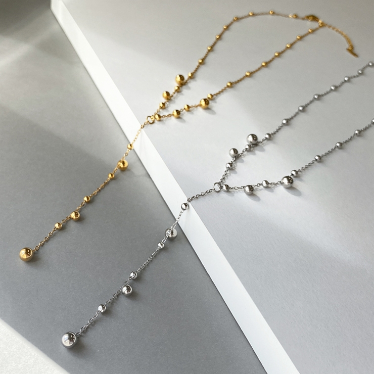 ドットY字チェーンステンレスネックレス アレルギー対応 サージカルステンレス | FACION | 詳細画像2 