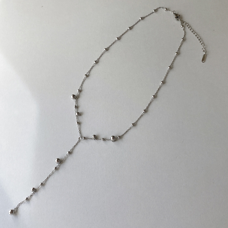 シルバー | ドットY字チェーンステンレスネックレス アレルギー対応 サージカルステンレス | FACION