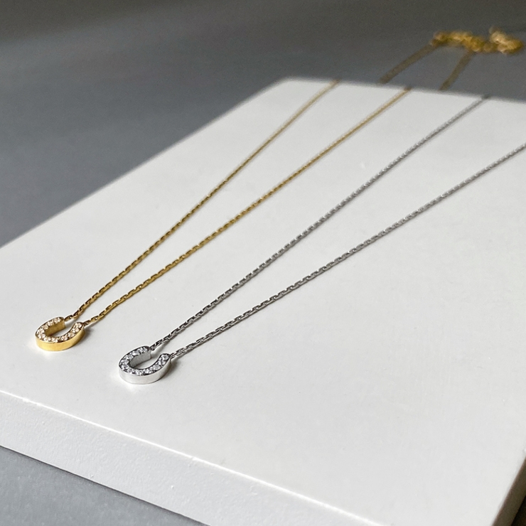 ミニ馬蹄ストーン付ステンレスネックレス アレルギ対応 金属アレルギー | FACION | 詳細画像4 