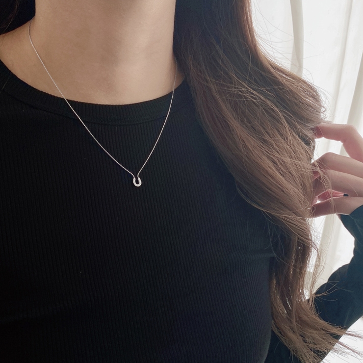 ミニ馬蹄ストーン付ステンレスネックレス アレルギ対応 金属アレルギー | FACION | 詳細画像7 
