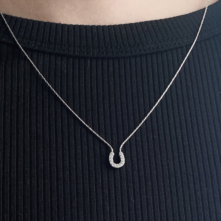 ミニ馬蹄ストーン付ステンレスネックレス アレルギ対応 金属アレルギー | FACION | 詳細画像10 