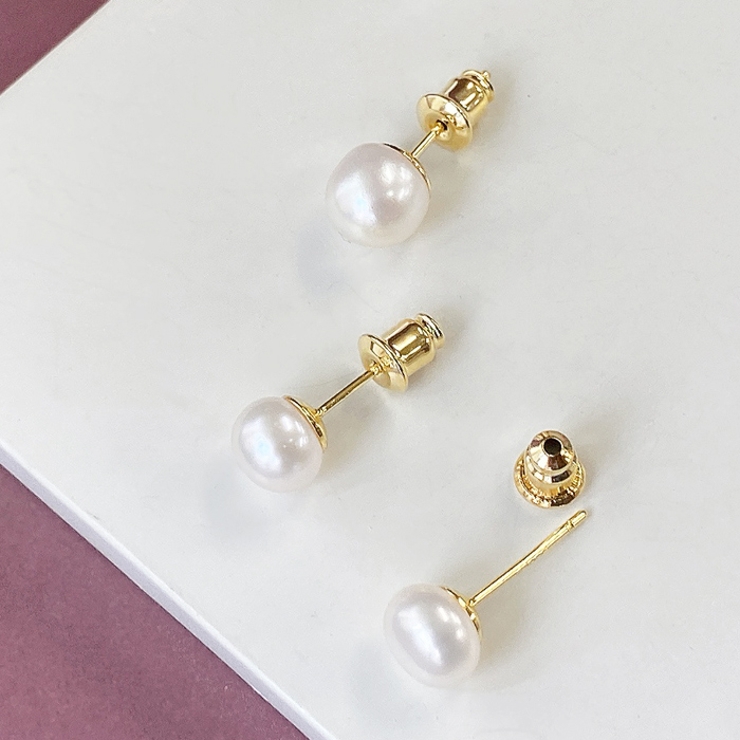 一粒淡水パールスタッドピアス ラウンド 真珠 | FACION | 詳細画像3 