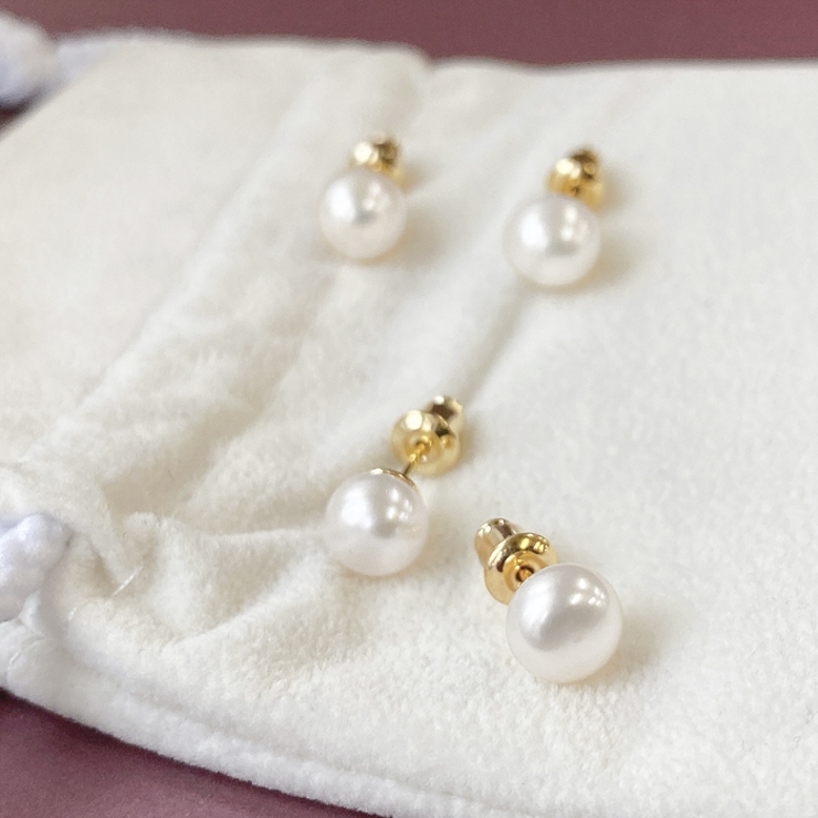 一粒淡水パールスタッドピアス ラウンド 真珠 | FACION | 詳細画像4 