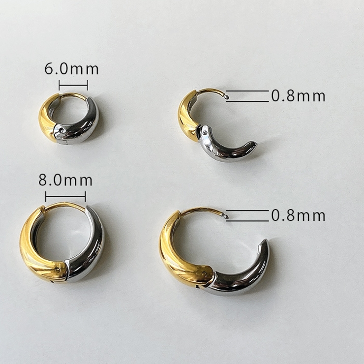 バイカラードロップフープステンレスピアス アレルギー対応 つけっぱなし | FACION | 詳細画像4 