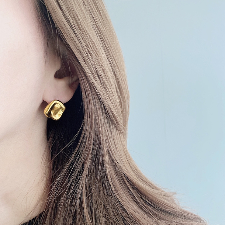 バイカラー大ぶりデザインステンレスピアス 2WAY アレルギー対応 | FACION | 詳細画像7 