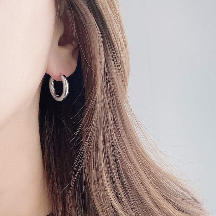 チャンキーメタルフープステンレスピアス アレルギー対応 サージカルステンレス | FACION | 詳細画像6 