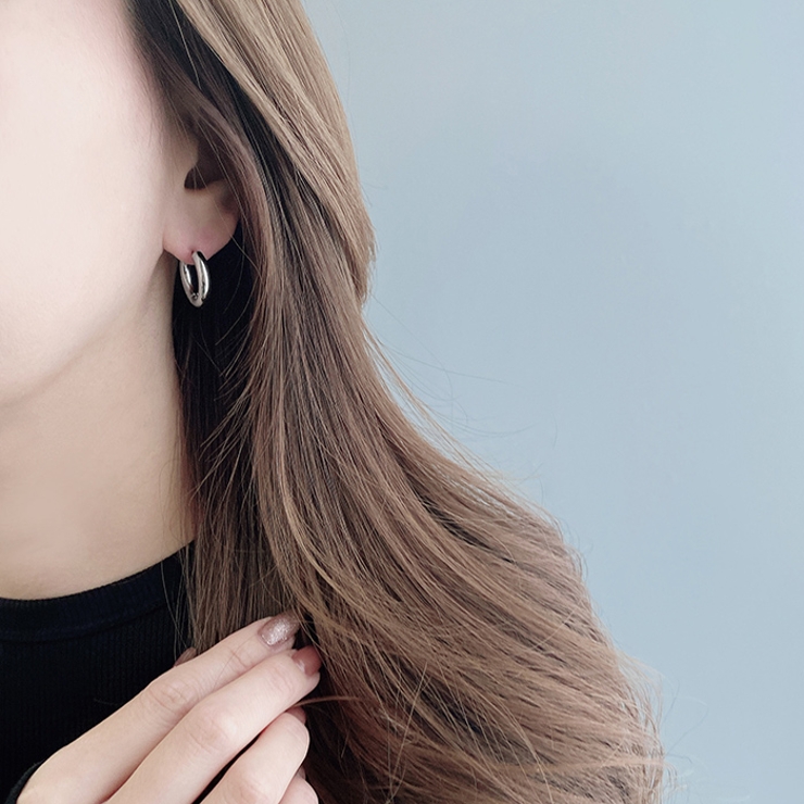 チャンキーメタルフープステンレスピアス アレルギー対応 サージカルステンレス | FACION | 詳細画像7 