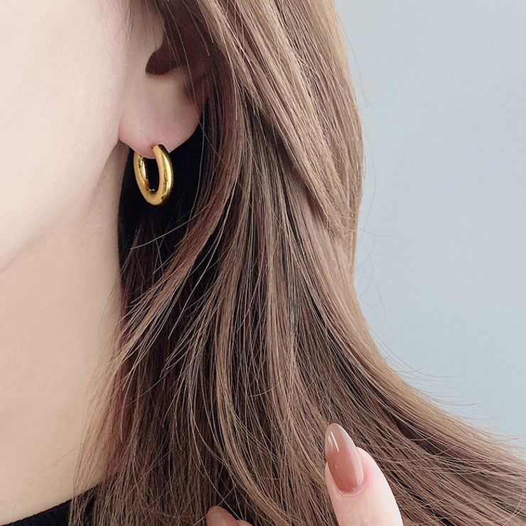 チャンキーメタルフープステンレスピアス アレルギー対応 サージカルステンレス | FACION | 詳細画像8 